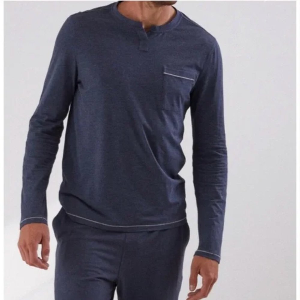 NEW Lahgo by Lunya Restore long sleeve henley in Charcoal